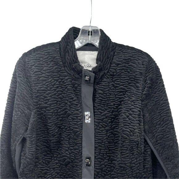 Carol Anderson By Invitation Black Faux Fur Jacket Size S Turn Lock Classic Chic - Picture 3 of 12